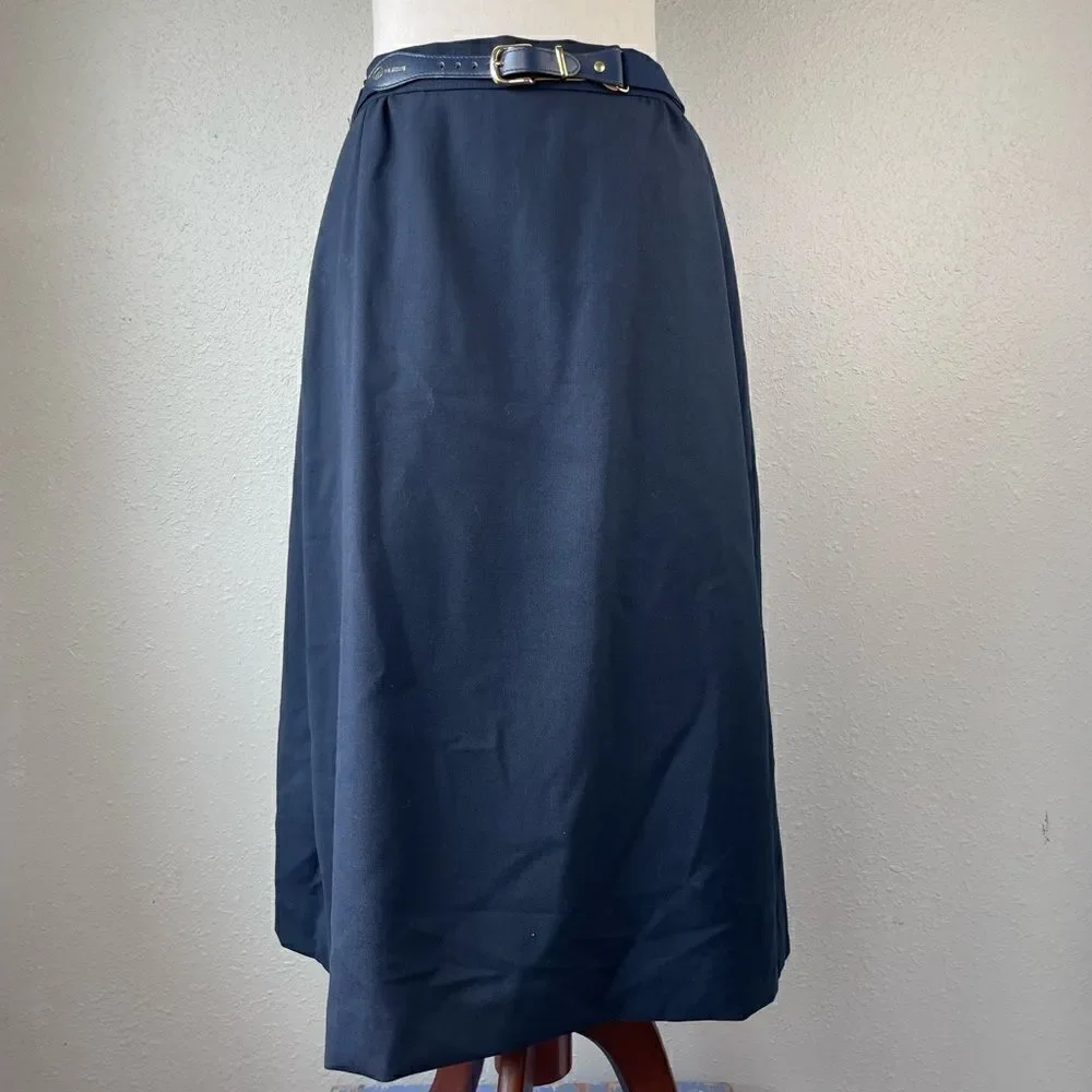 Vintage Girl Scouts Midi Skirt and Belt Size 8 EUC